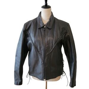 ***SALE*** UNIK Heavyweight Authentic Leather‎ Motorcycle Jacket Size Medium